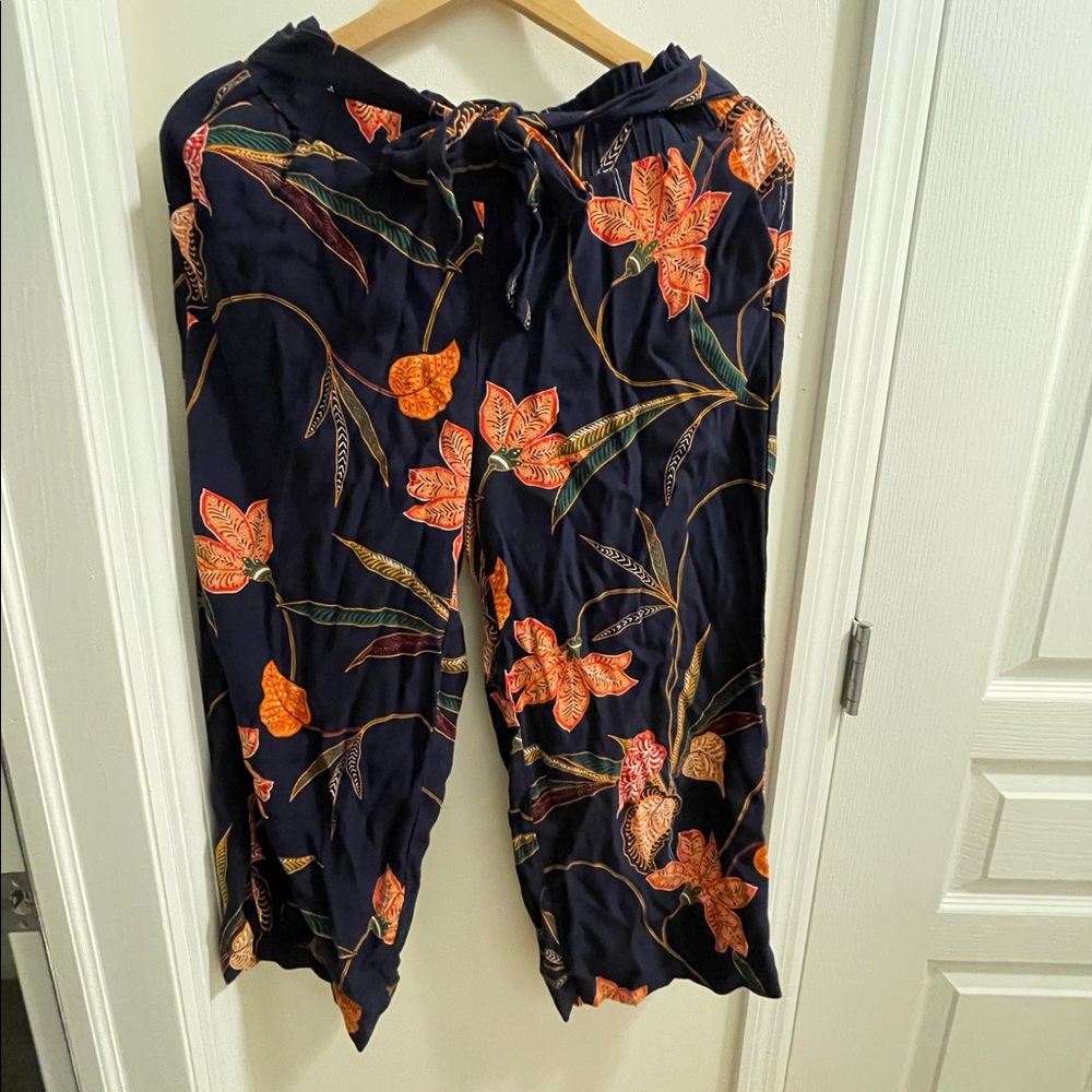 LOFT Wide Leg Floral Print Pants